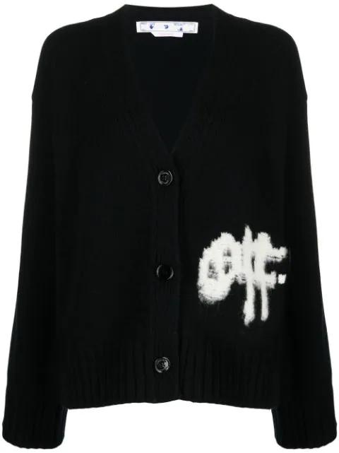 logo-intarsia knit cardigan by OFF-WHITE
