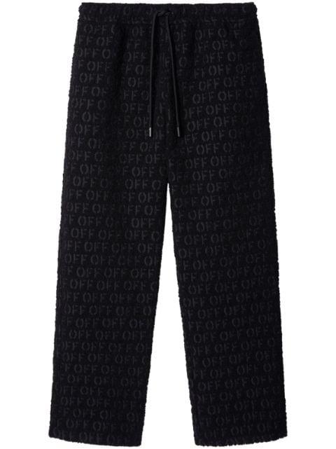 logo-jacquard bouclé trousers by OFF-WHITE