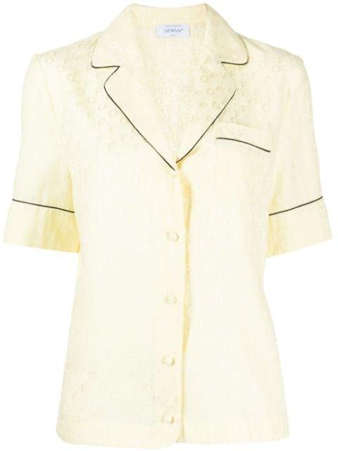 logo-jacquard bowling shirt by OFF-WHITE