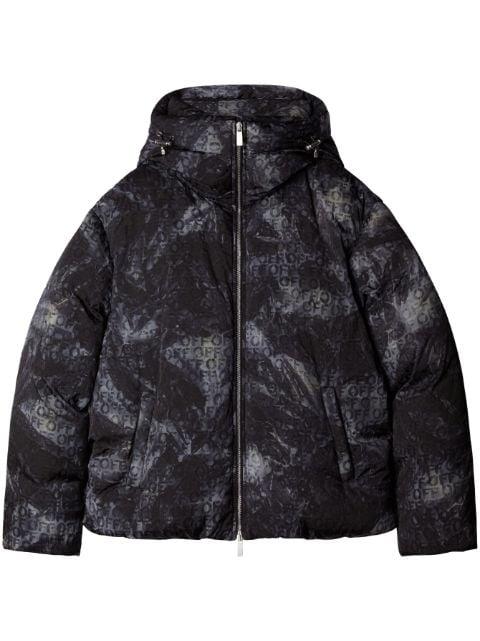 logo-jacquard puffer jacket by OFF-WHITE