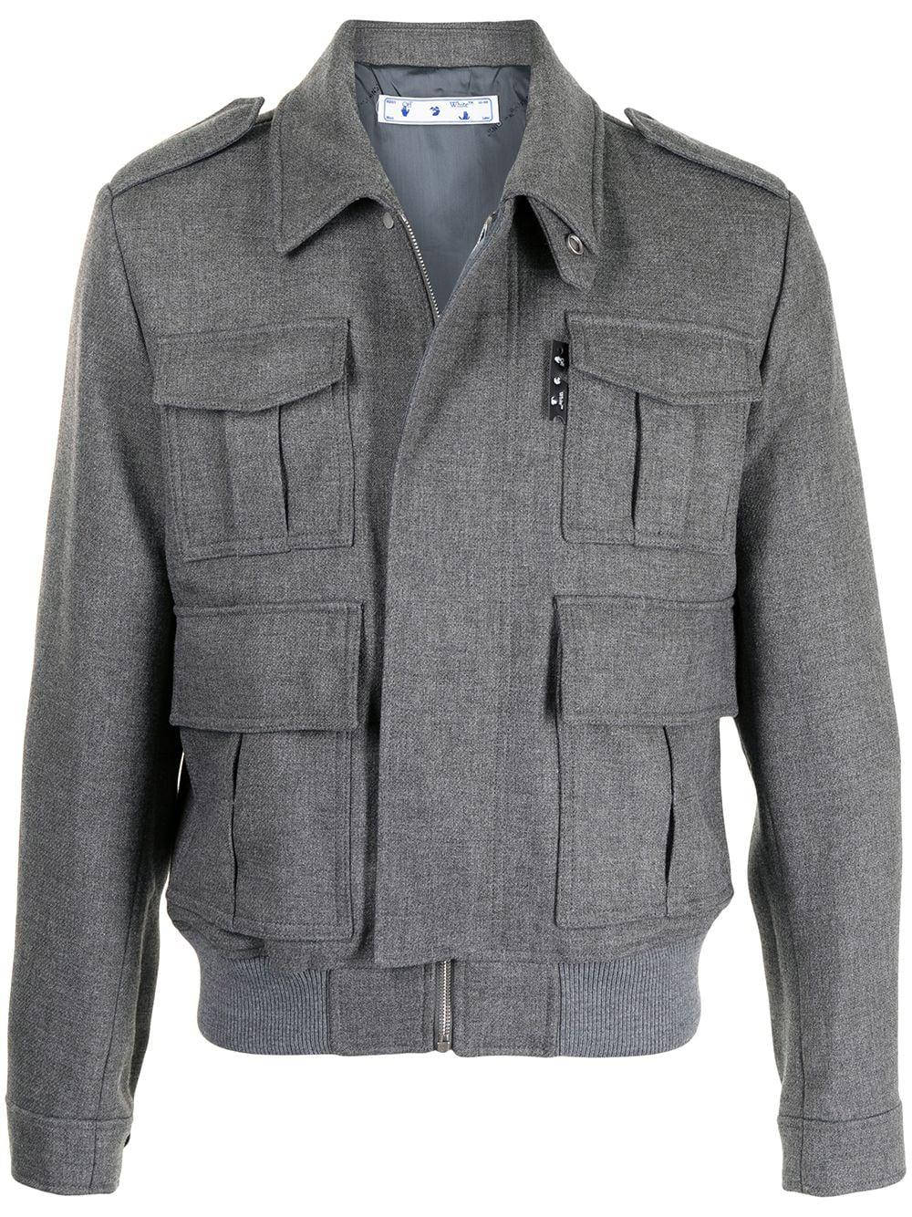 logo-patch military jacket by OFF-WHITE