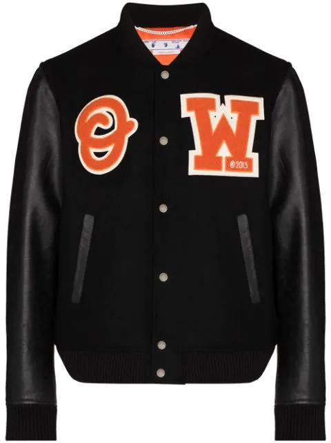 logo-patch varsity jacket by OFF-WHITE