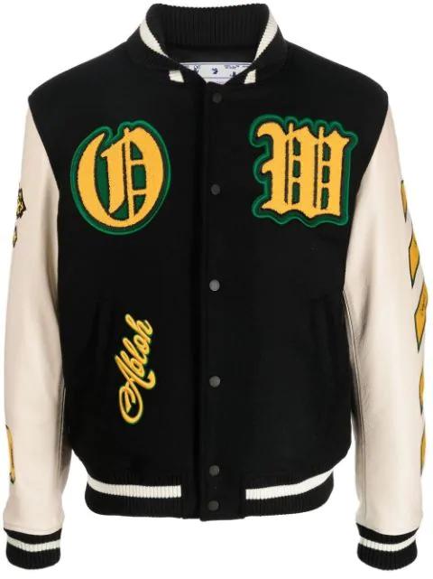 logo-patch varsity jacket by OFF-WHITE
