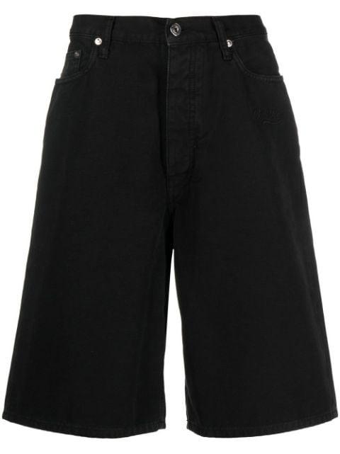 logo-patch wide-leg denim shorts by OFF-WHITE