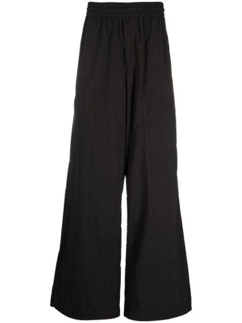 logo patch wide-leg trousers by OFF-WHITE