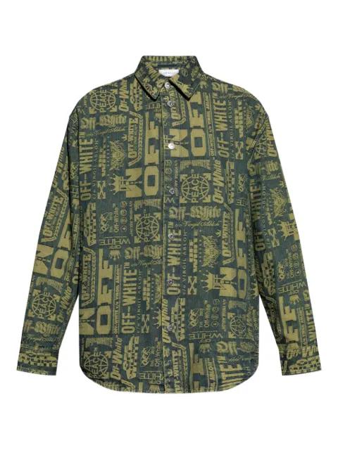 logo-pattern denim shirt by OFF-WHITE