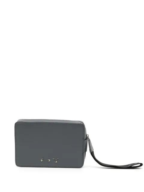 logo-plaque wristlet clutch bag by OFF-WHITE