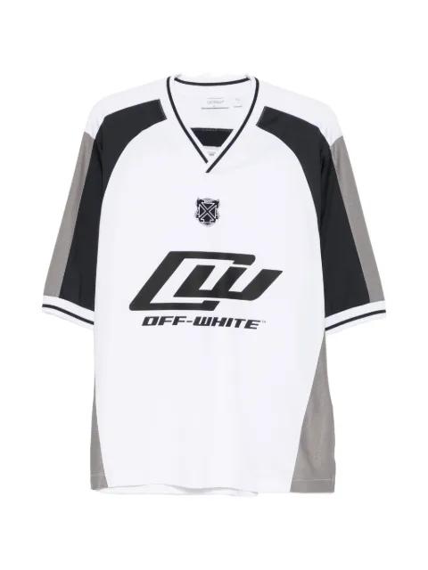 logo-print V-neck T-shirt by OFF-WHITE