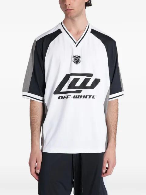 logo-print V-neck T-shirt by OFF-WHITE