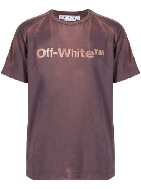 logo print bleached T-shirt by OFF-WHITE
