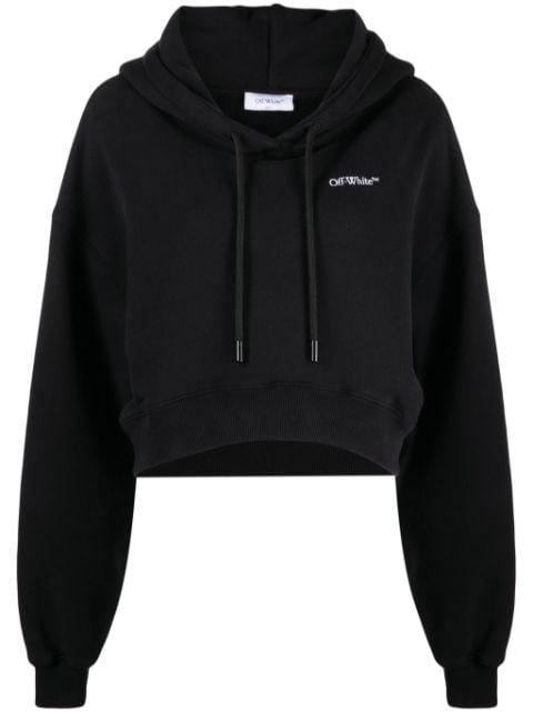logo-print cropped hoodie by OFF-WHITE