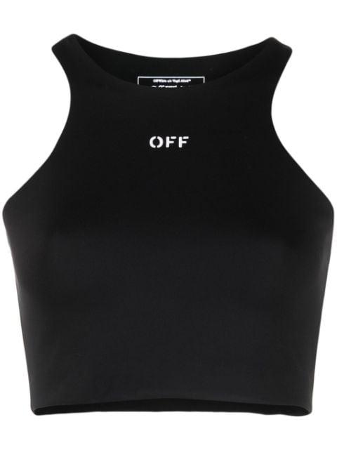 logo-print cropped tank top by OFF-WHITE