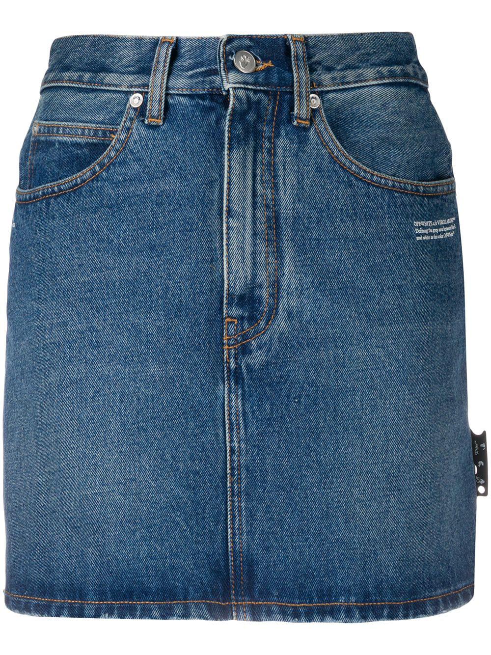 logo print denim skirt by OFF-WHITE