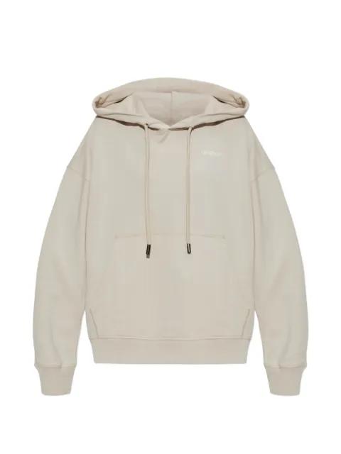 logo-print drawstring hoodie by OFF-WHITE