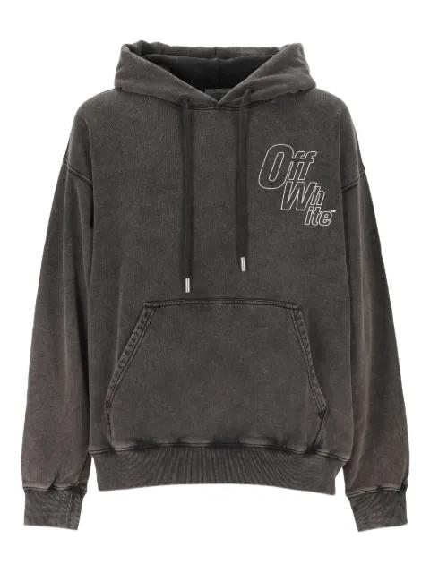logo-print drawstring hoodie by OFF-WHITE