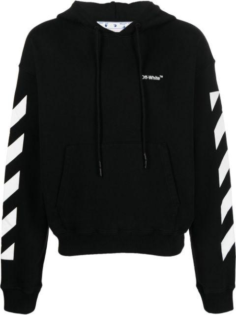 logo-print drawstring hoodie by OFF-WHITE
