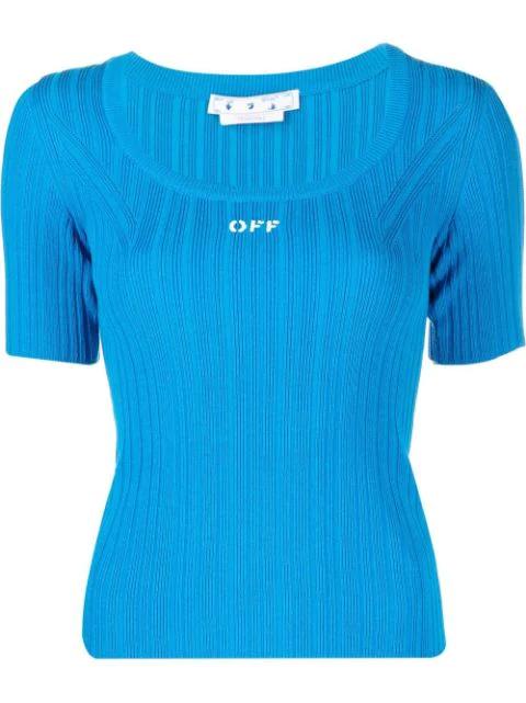 logo-print knit top by OFF-WHITE