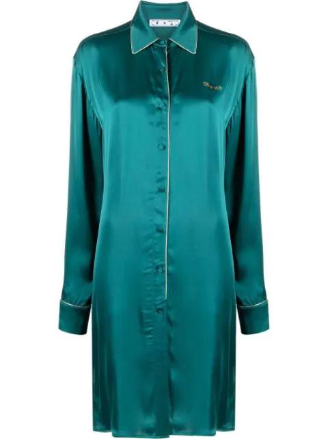 logo-print long pyjama shirt by OFF-WHITE