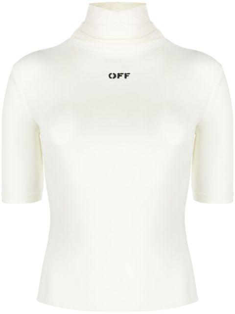 logo-print mock-neck top by OFF-WHITE