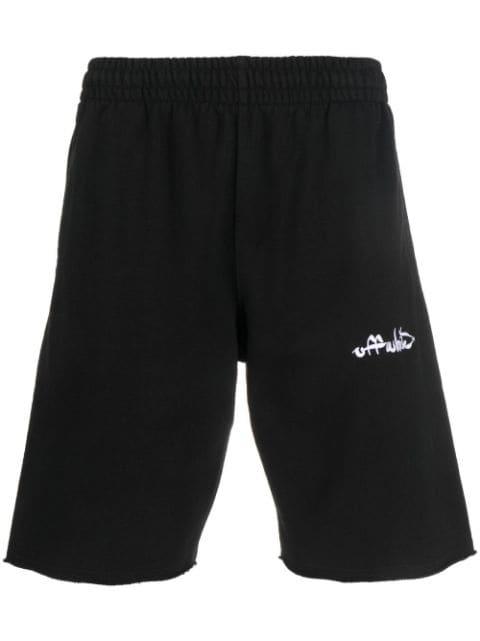 logo-print organic cotton track shorts by OFF-WHITE