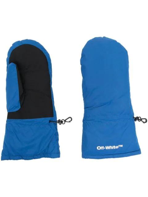 logo print padded mittens by OFF-WHITE