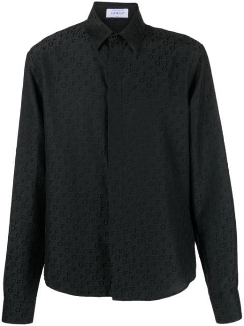 logo-print silk-cotton shirt by OFF-WHITE