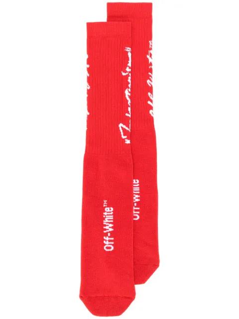logo print socks by OFF-WHITE