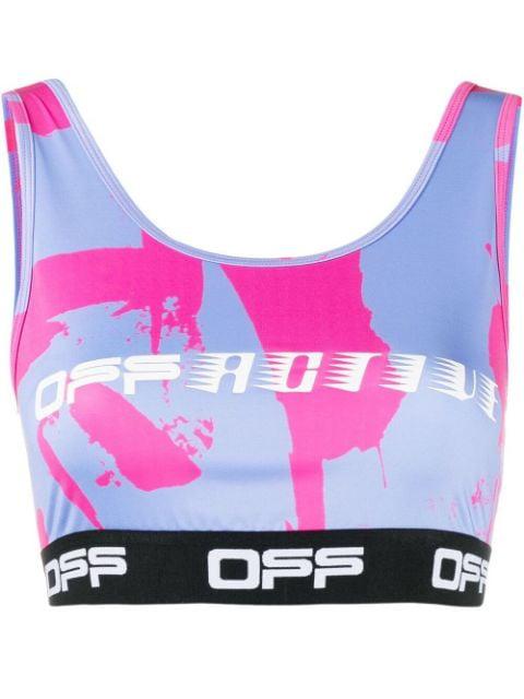 logo-print sports bra by OFF-WHITE