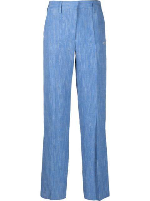 logo-print straight-leg trousers by OFF-WHITE