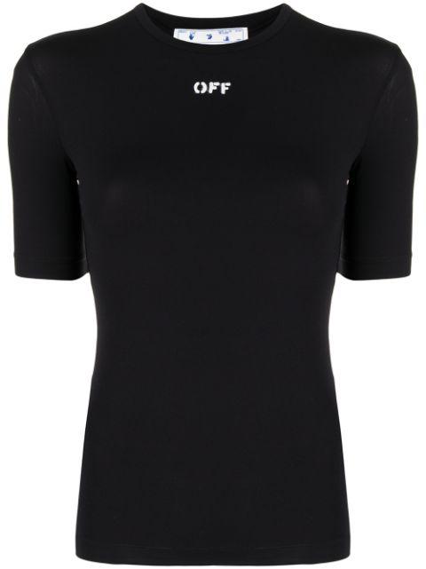 logo-print stretch T-shirt by OFF-WHITE