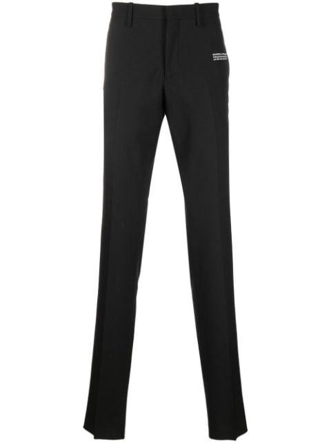 logo-print tailored trousers by OFF-WHITE
