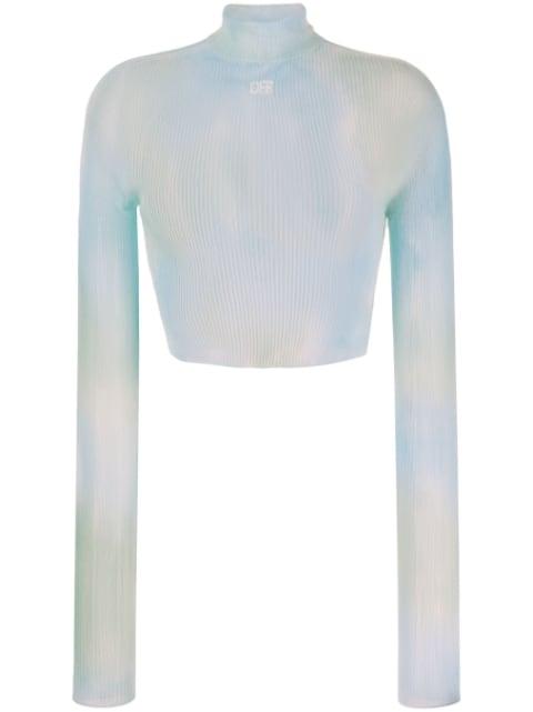 logo-print tie-dye crop top by OFF-WHITE