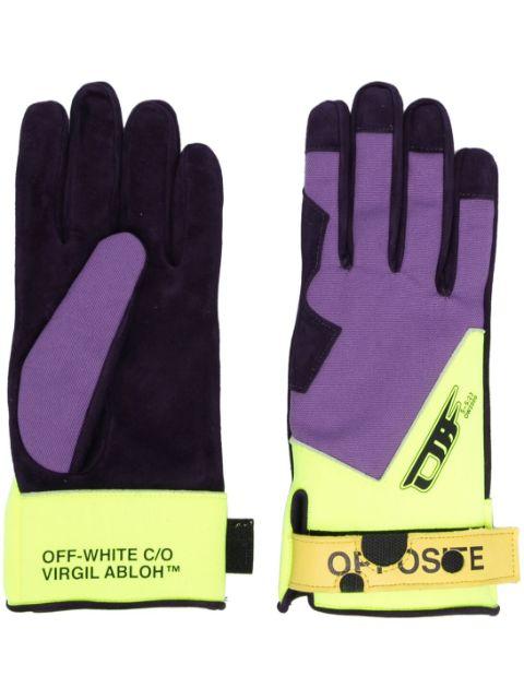logo-print touch-strap gloves by OFF-WHITE