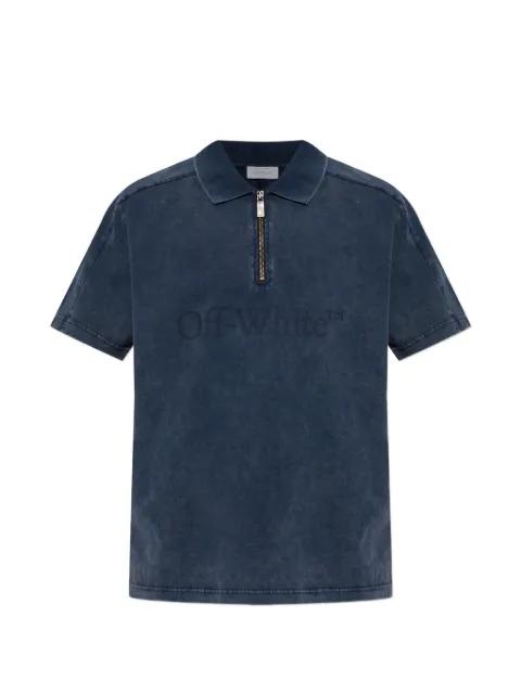 logo-print zip-neck polo shirt by OFF-WHITE