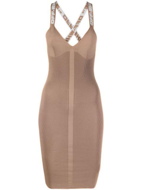 logo strap bodycon dress by OFF-WHITE