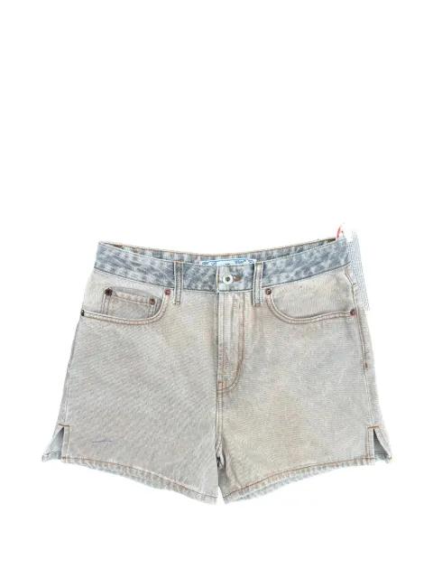 marbled-effect denim shorts by OFF-WHITE