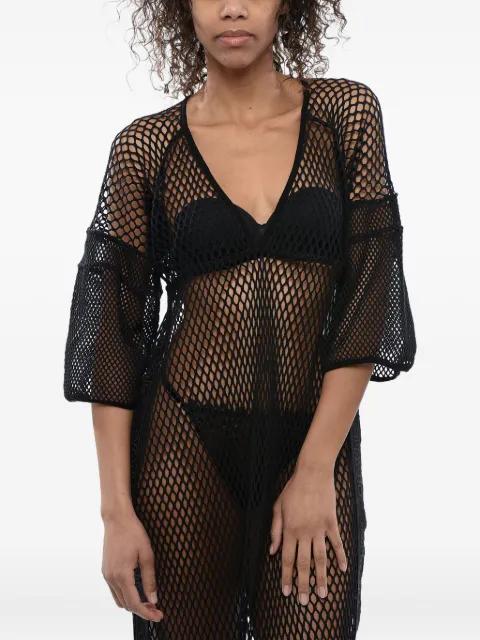 mesh logo-stripe maxi dress by OFF-WHITE