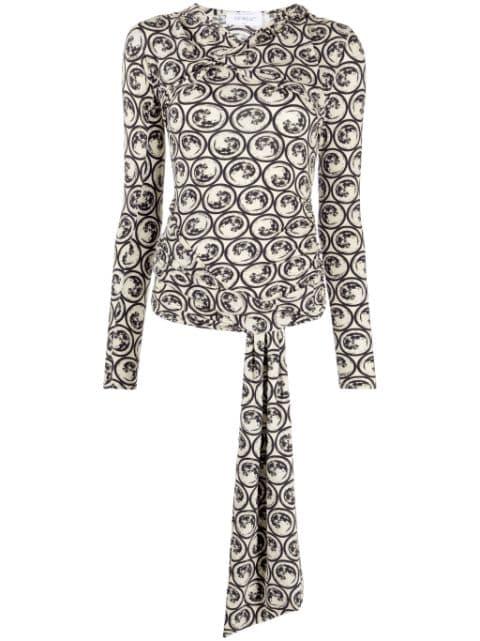 motif-print long-sleeve top by OFF-WHITE