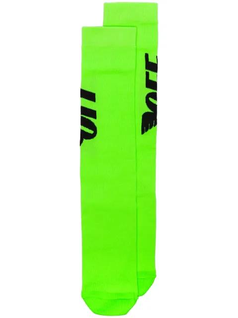 neon green wings logo socks by OFF-WHITE