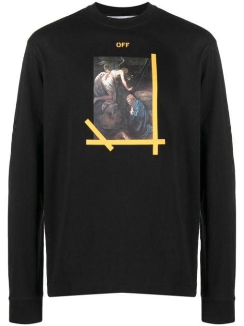 painting-print long-sleeve T-shirt by OFF-WHITE