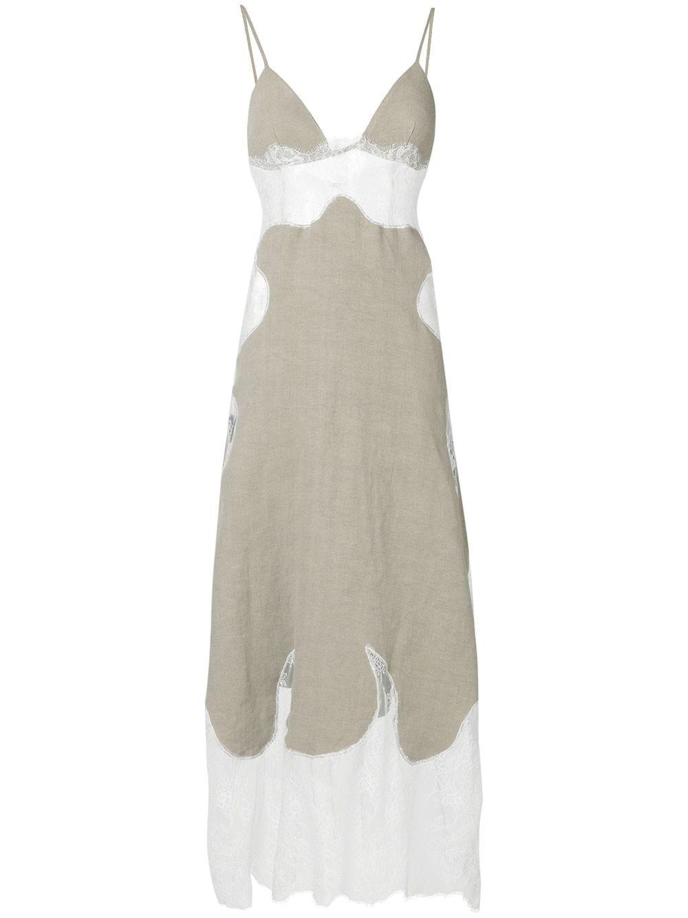 panelled lace slip dress by OFF-WHITE