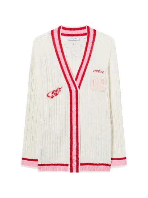 patch cable knit cardigan by OFF-WHITE