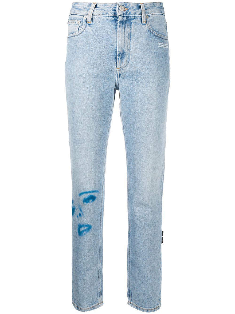 printed faces straight-leg jeans by OFF-WHITE