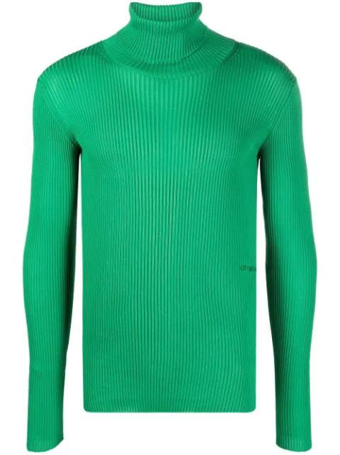 rib-knit rollneck sweater by OFF-WHITE