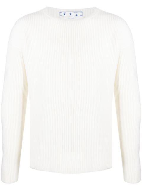 ribbed-knit crew-neck jumper by OFF-WHITE