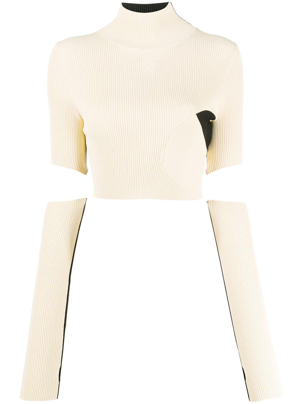 ribbed knitted cropped top by OFF-WHITE