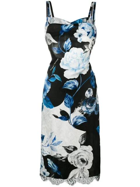 rose print midi dress by OFF-WHITE