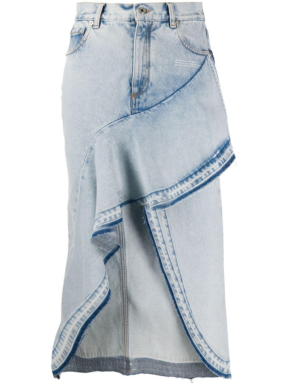 ruffled asymmetrical denim skirt by OFF-WHITE
