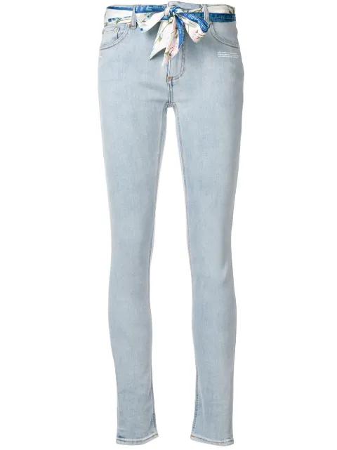scarf belt skinny jeans by OFF-WHITE