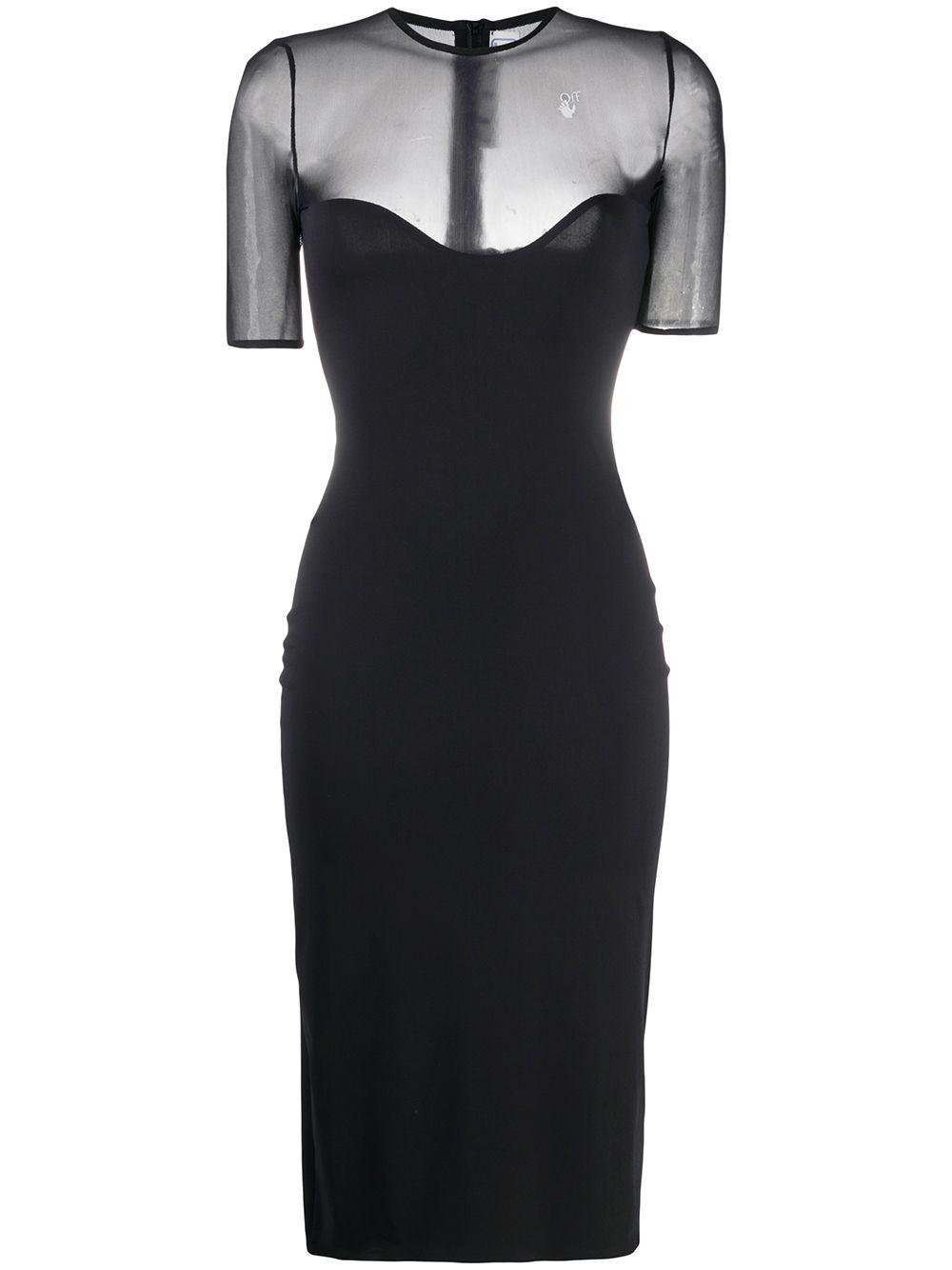 sheer-panel knee-length dress by OFF-WHITE